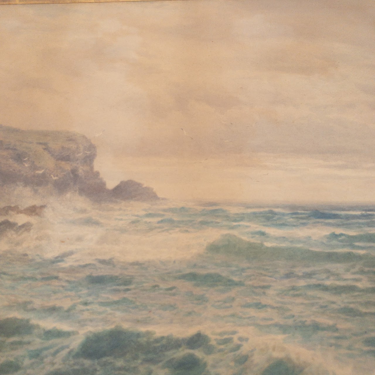 George Barker Signed Early 20th C. Seascape Watercolor Painting