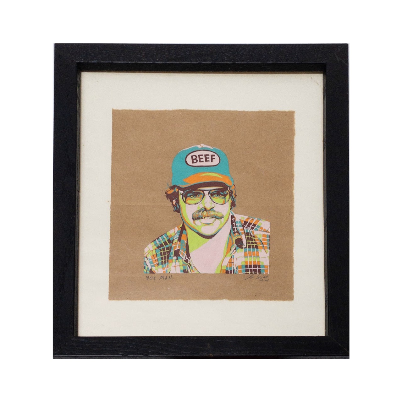 Chris Crites '80's Man' Signed Acrylic Painting