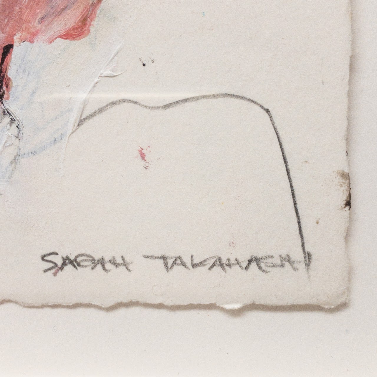 Sarah Takahashi Signed 'Sneer 2' Acrylic & Mixed Media Painting