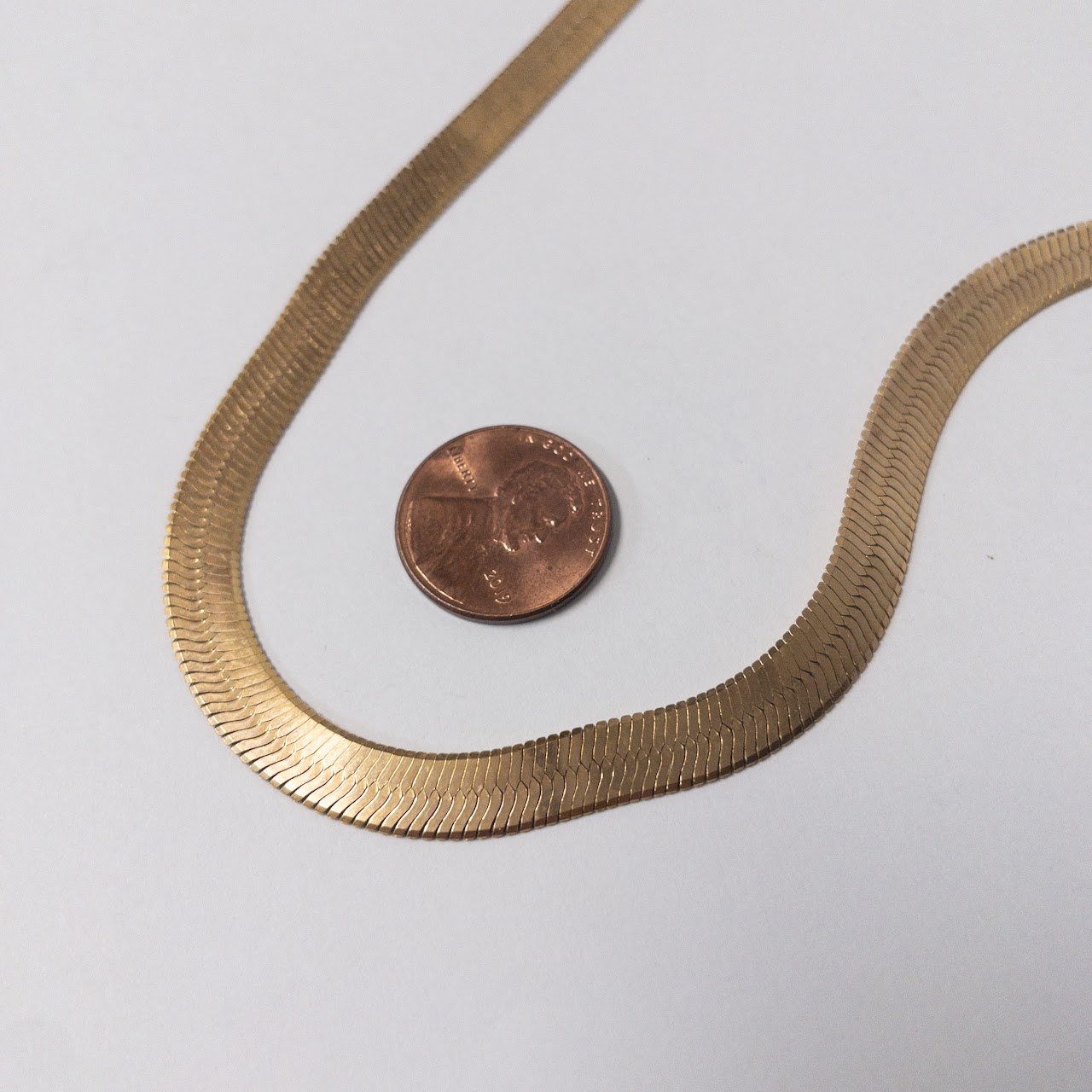 14K Gold Wide Herringbone Chain