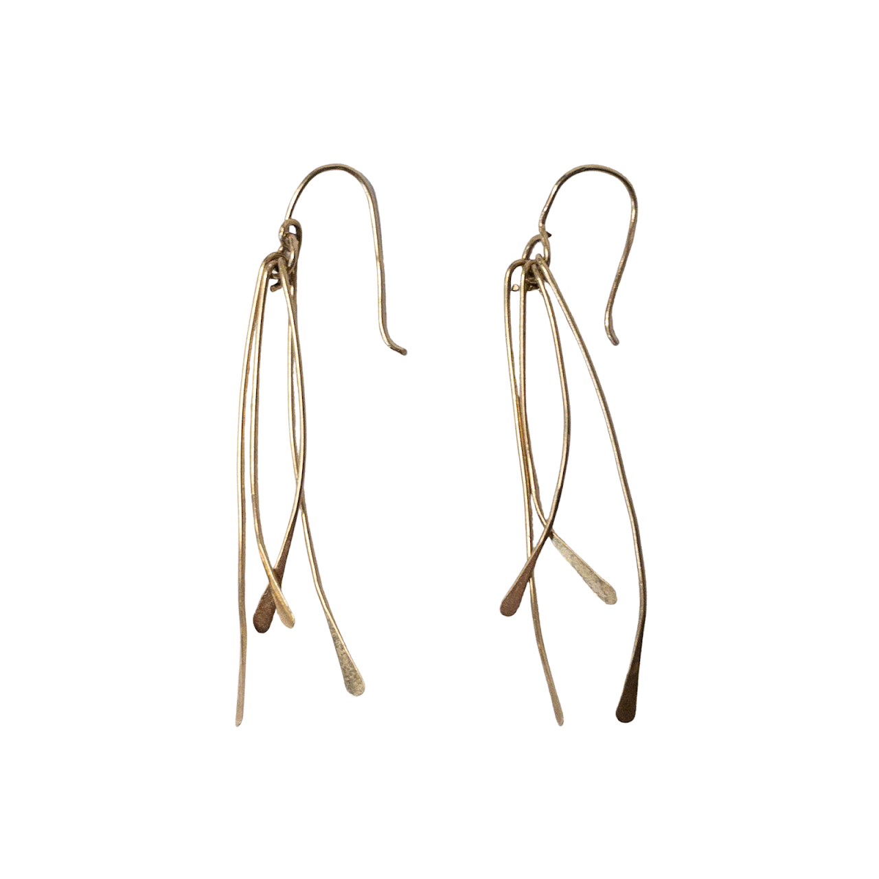 14K Gold Wire Drop Earrings