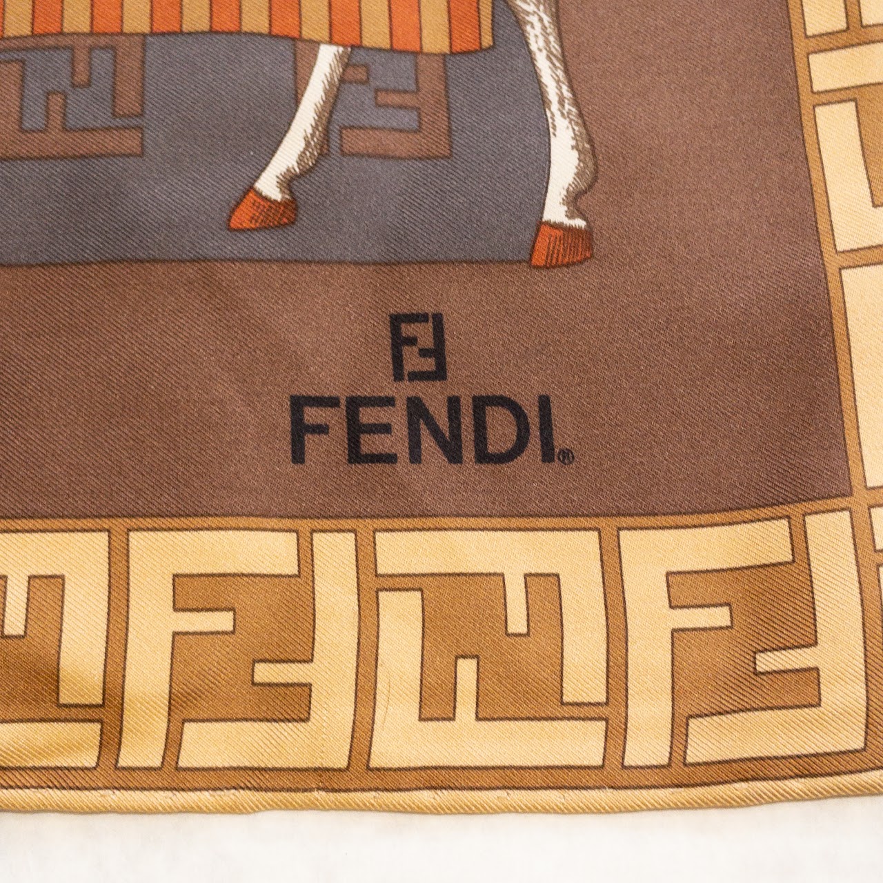 Fendi Equestrian Print Scarf