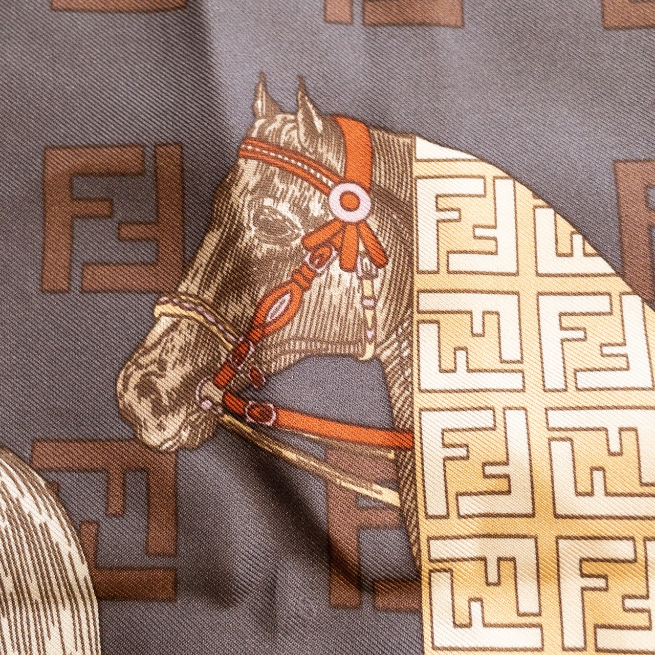 Fendi Equestrian Print Scarf