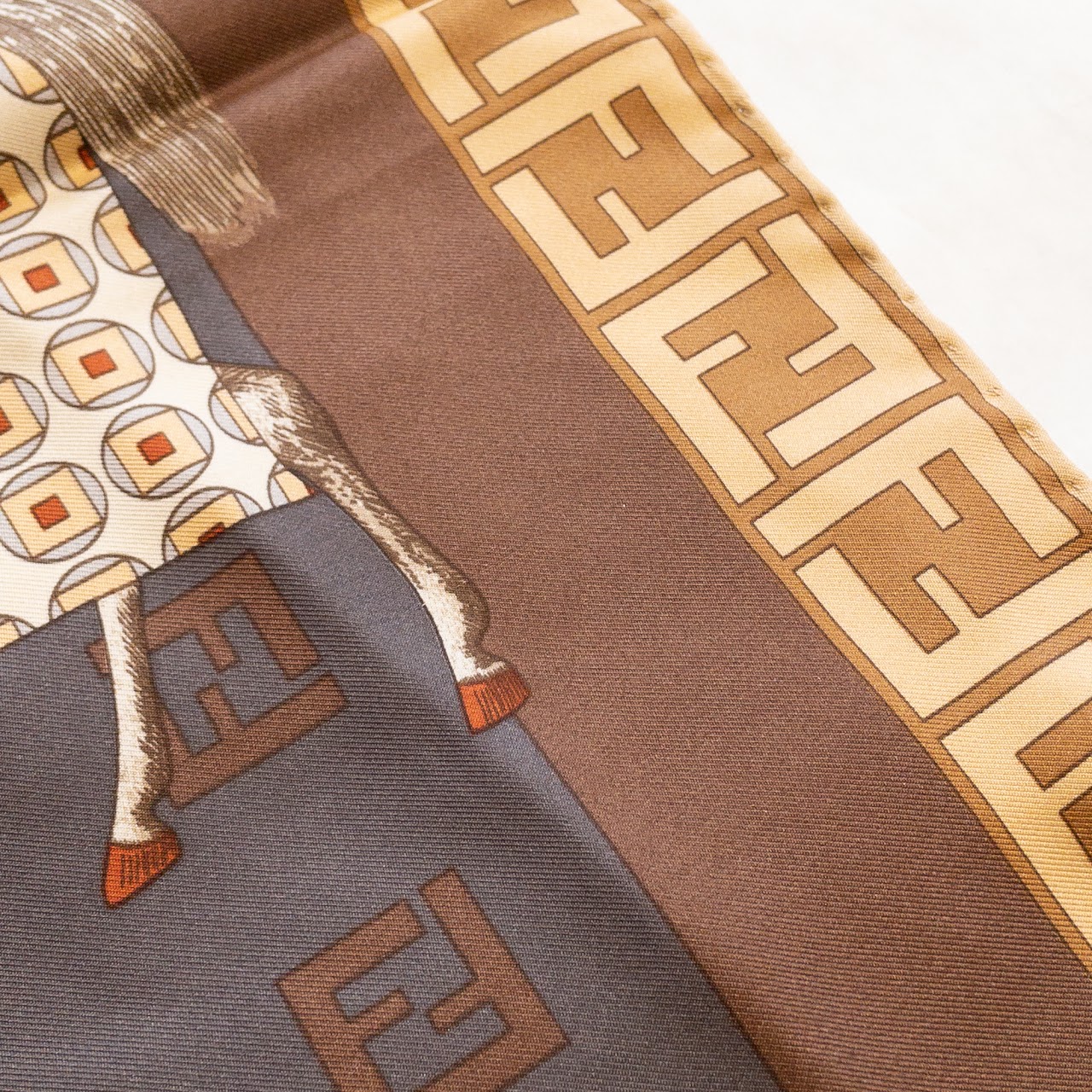 Fendi Equestrian Print Scarf