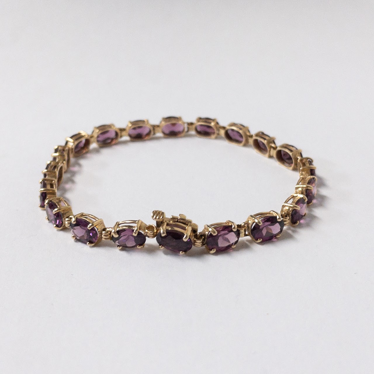 14K Gold Purple Stone Bracelet