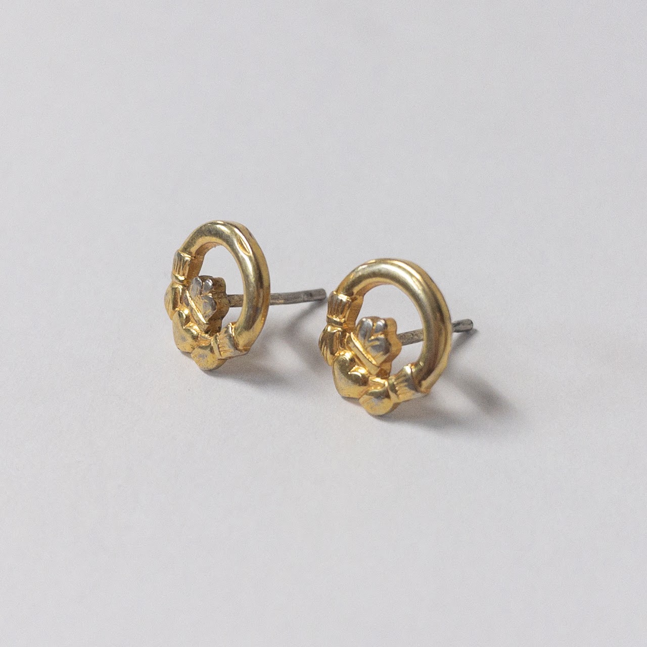 10K Gold Claddagh Earrings