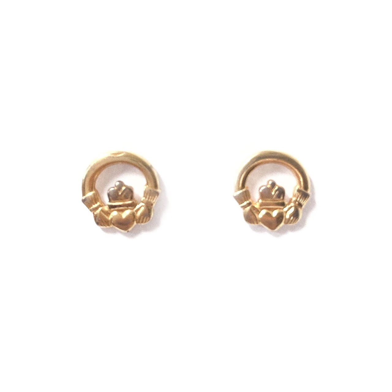 10K Gold Claddagh Earrings