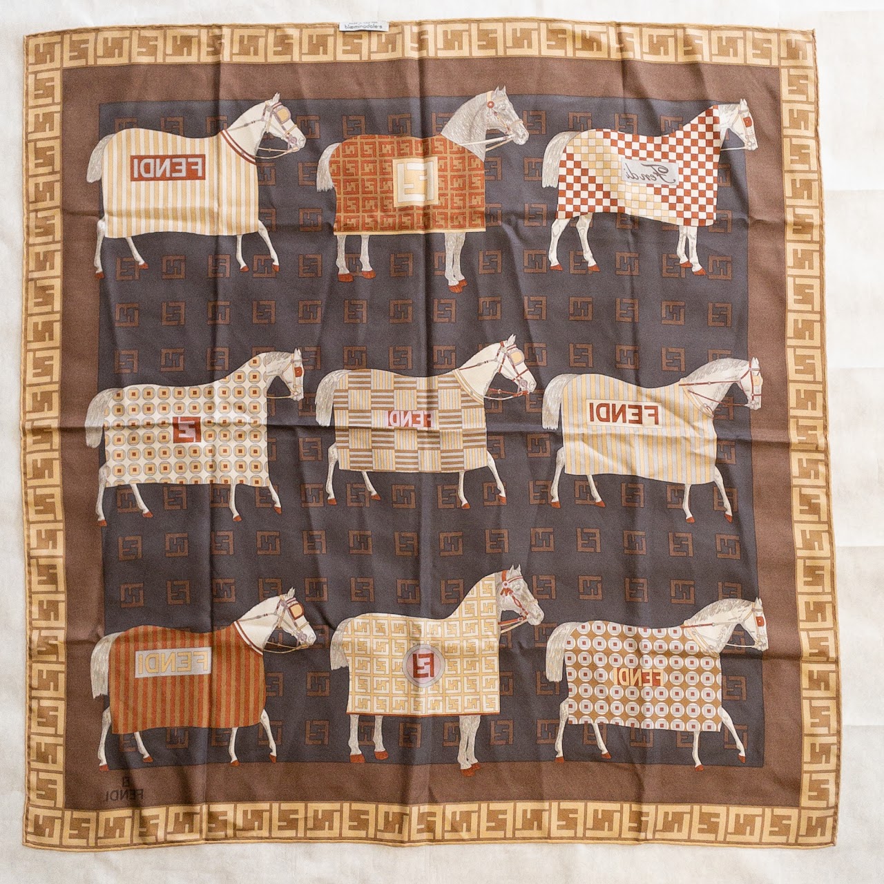 Fendi Equestrian Print Scarf