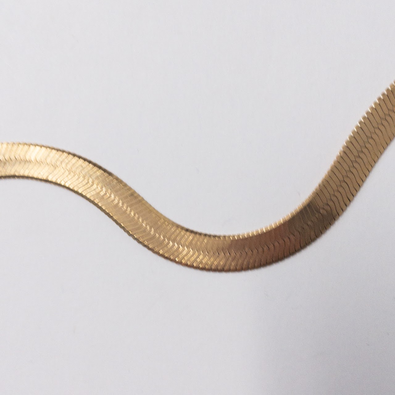 14K Gold Wide Herringbone Chain