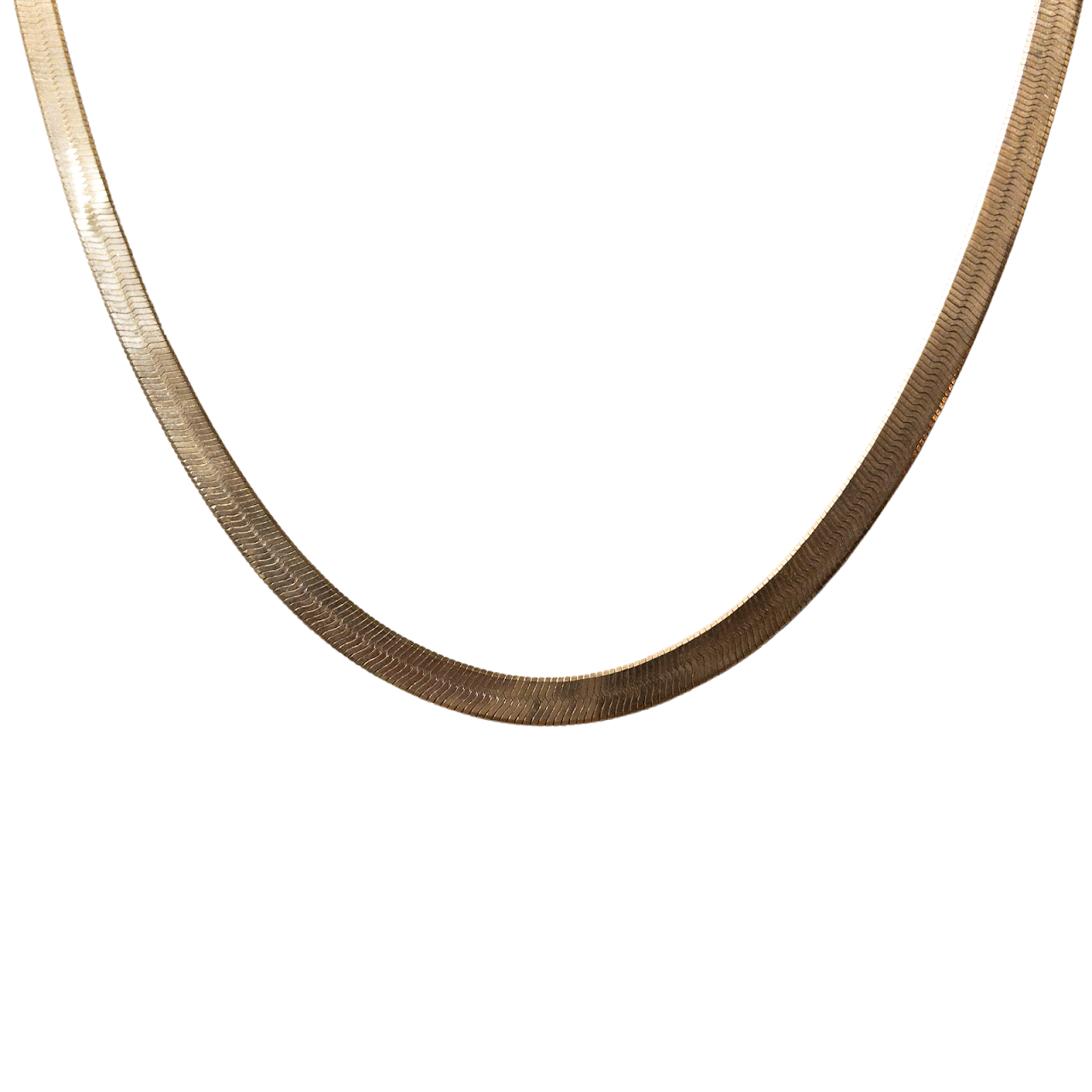 14K Gold Wide Herringbone Chain