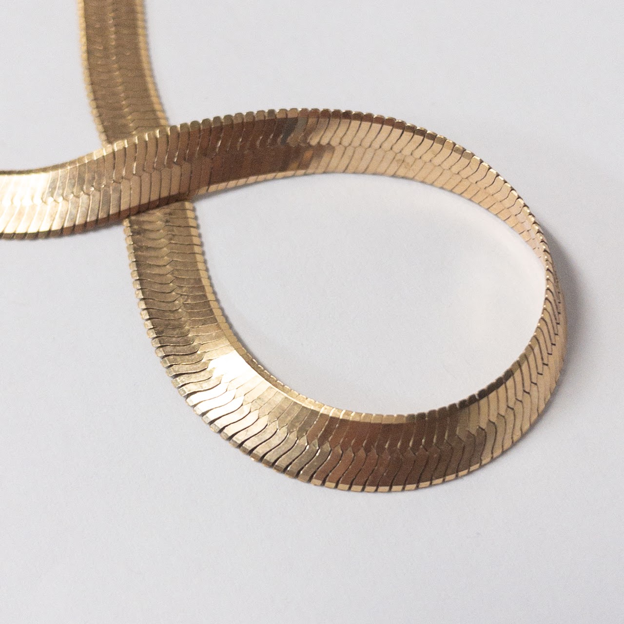 14K Gold Wide Herringbone Chain