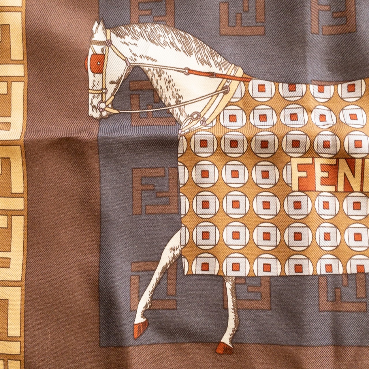 Fendi Equestrian Print Scarf