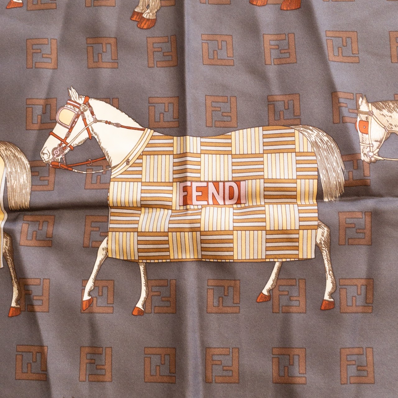 Fendi Equestrian Print Scarf