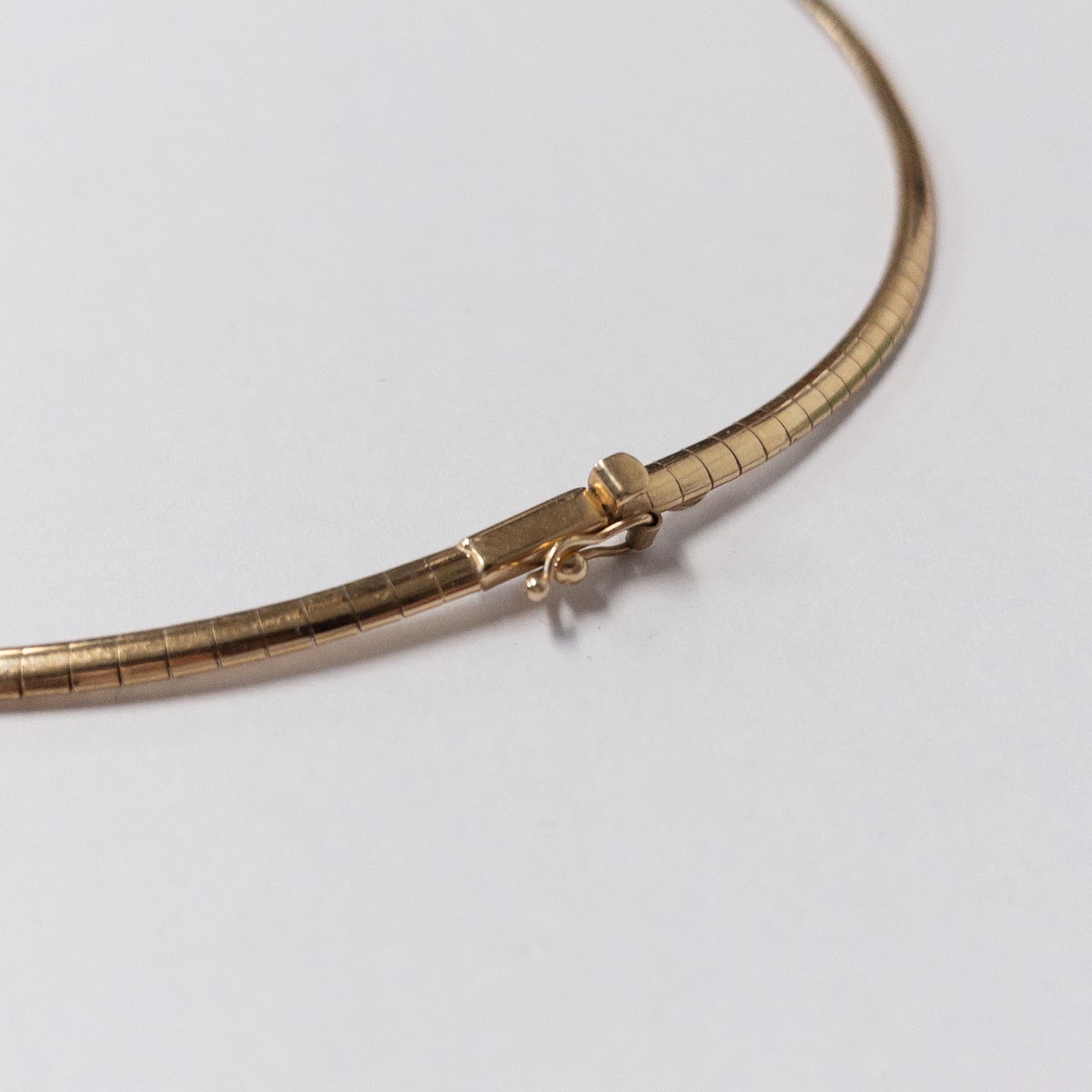 14K Gold Omega V Necklace