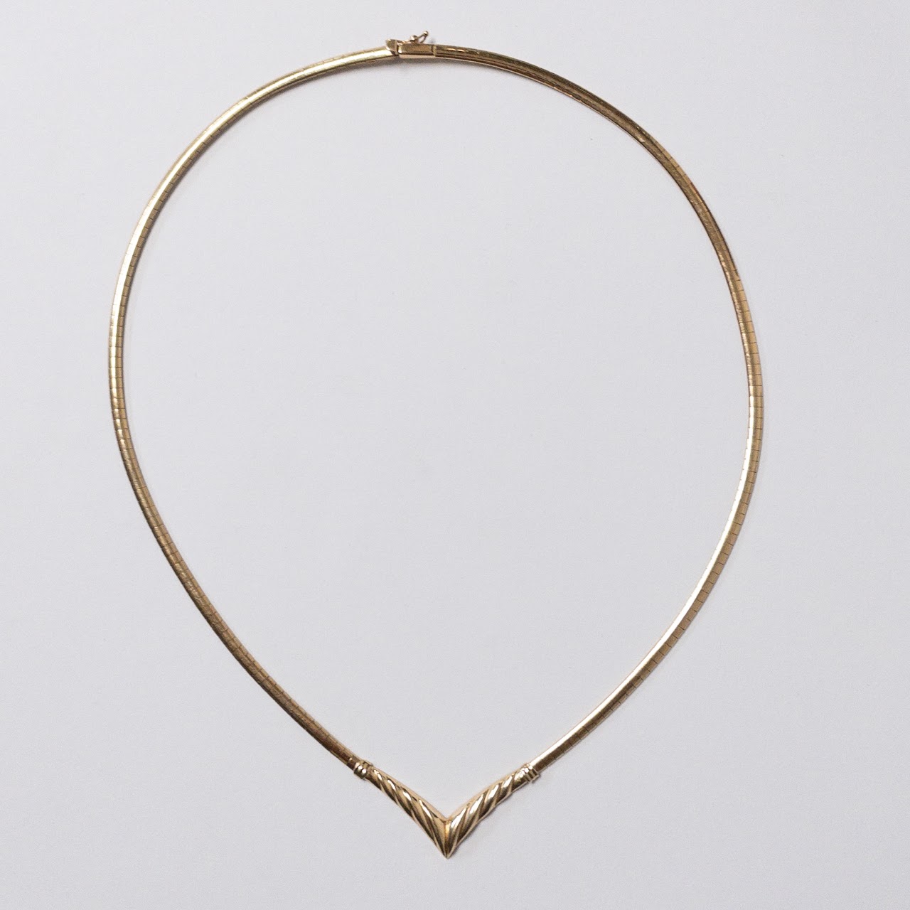 14K Gold Omega V Necklace