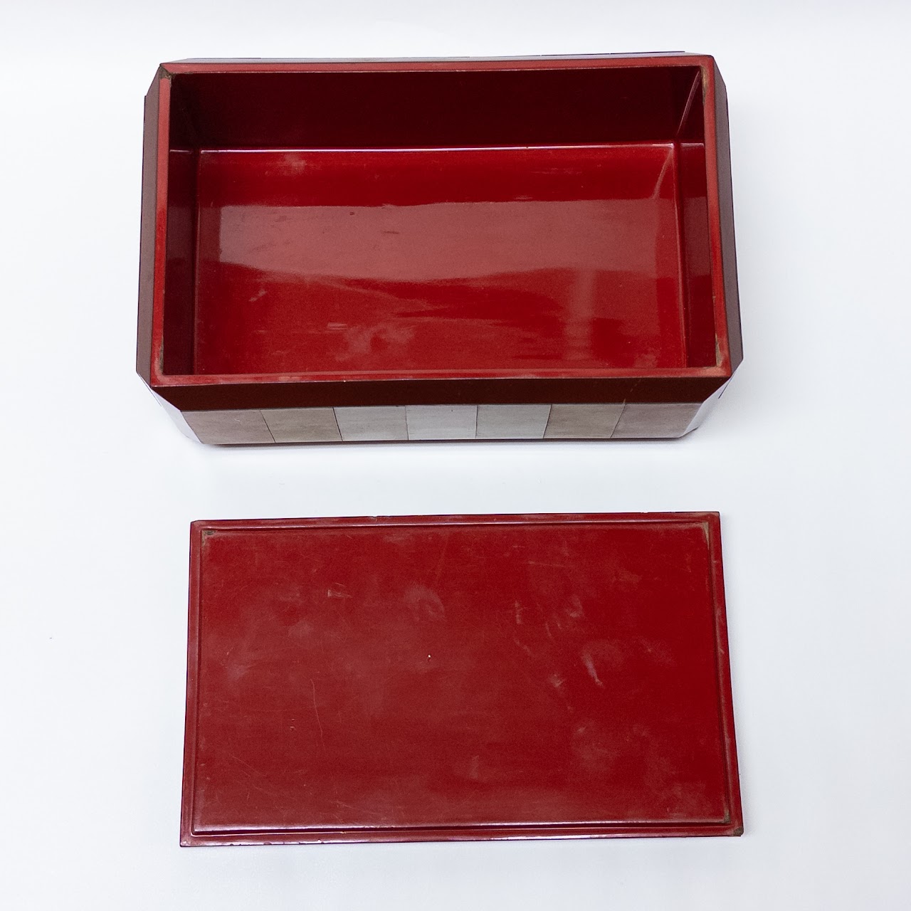 Japanese Red Lacquer Modernist Box