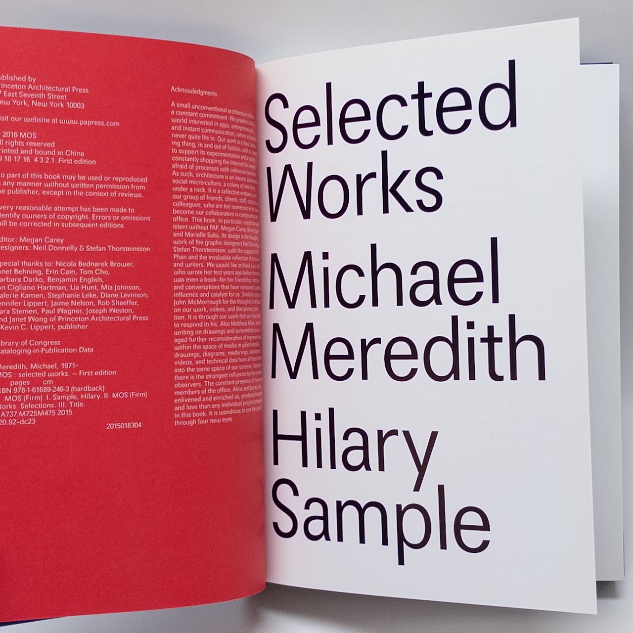 MOS: Selected Works, Michael Meredith and Hilary Sample First Edition