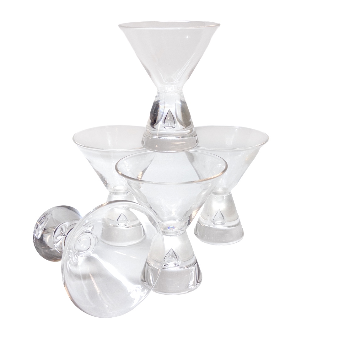 Steuben Crystal Air Bubble Cocktail Glass Set of Five