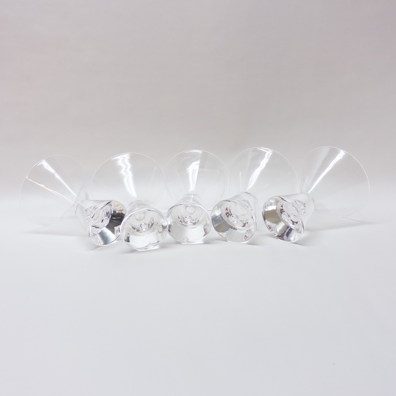 Steuben Crystal Air Bubble Cocktail Glass Set of Five