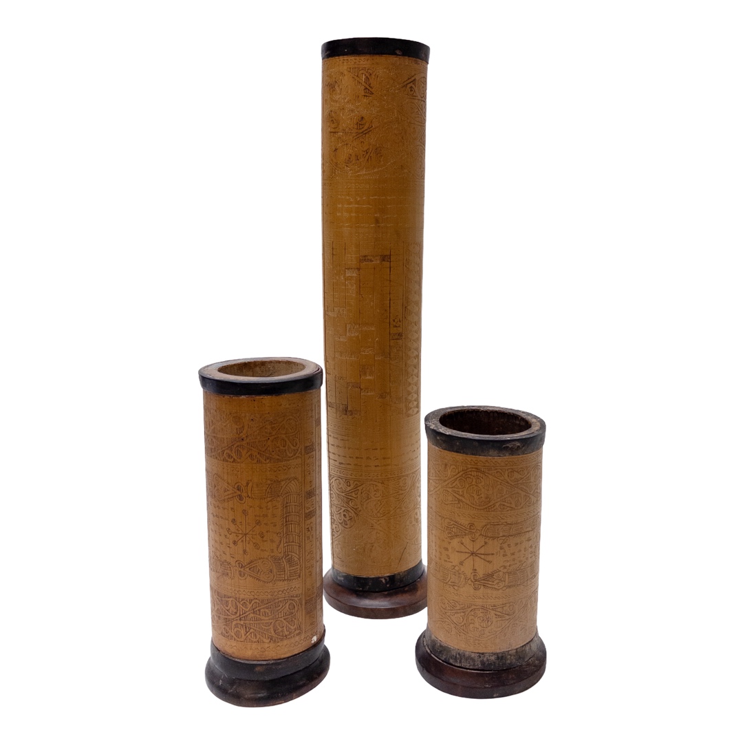 Vintage Batak Toba Shaman Medicine Container Trio