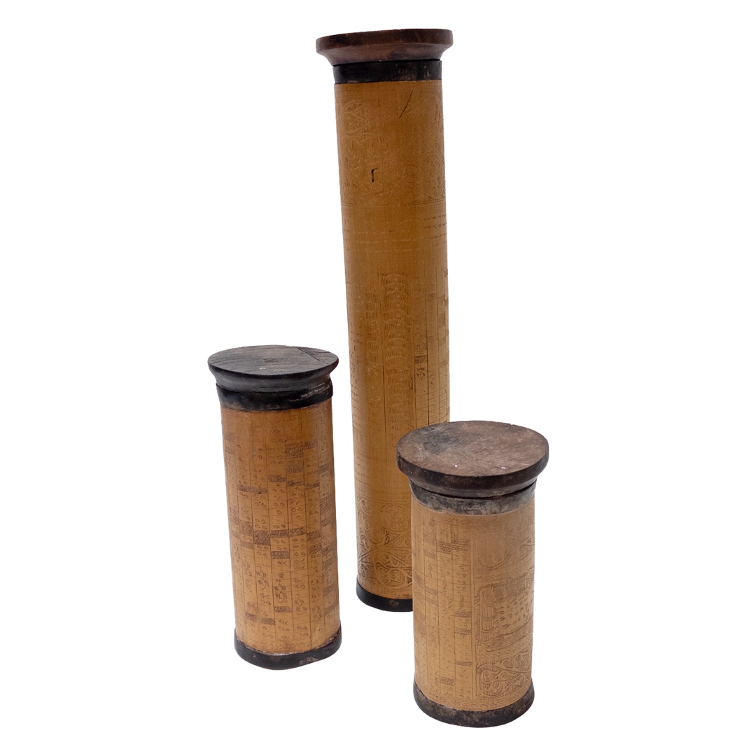 Vintage Batak Toba Shaman Medicine Container Trio