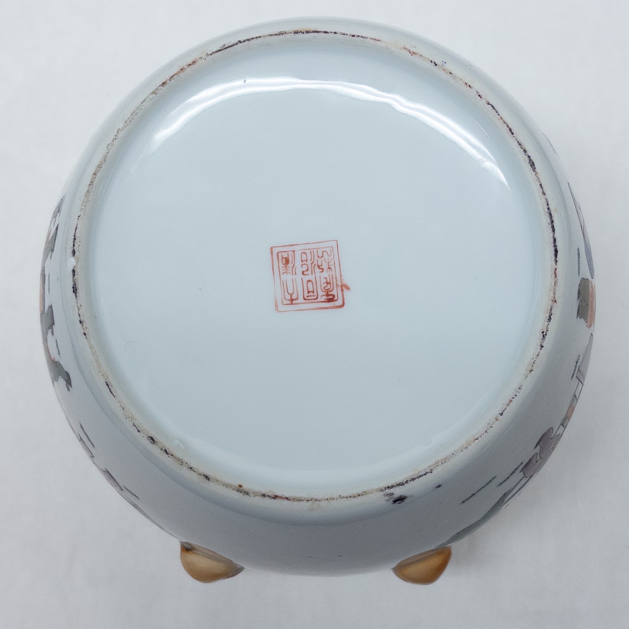 Chinese Hand-Painted Porcelain Lidded Jar