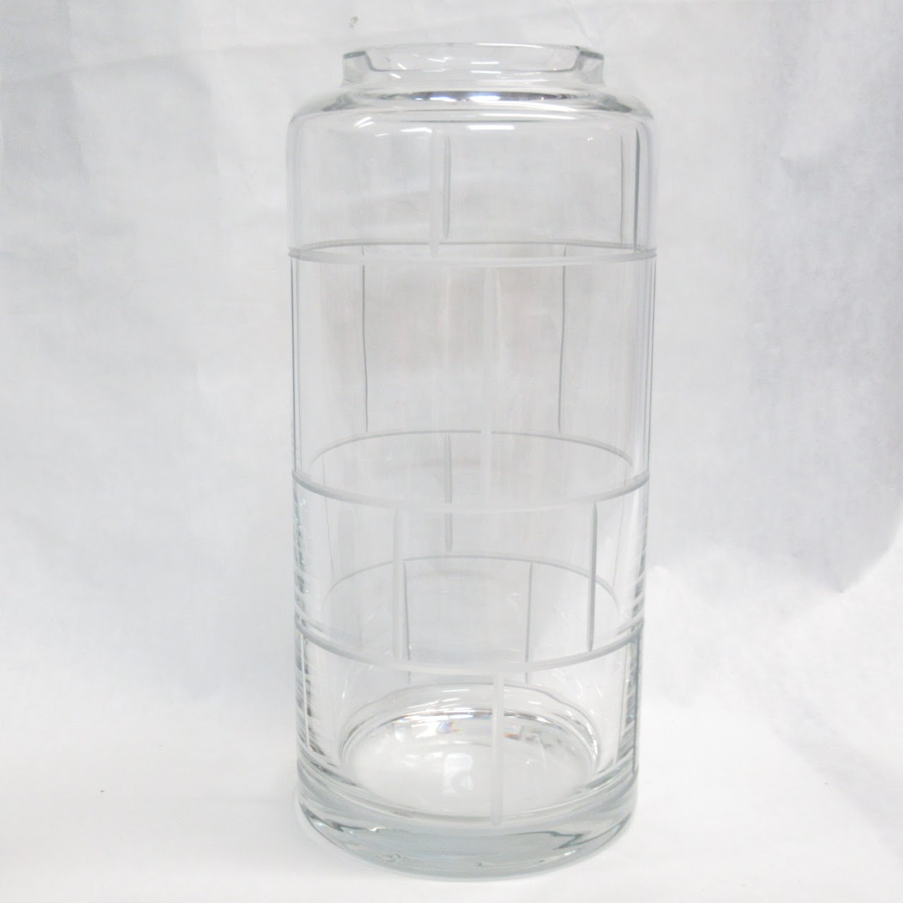 Tiffany & Co. Crystal Modern Bamboo 14" Vase