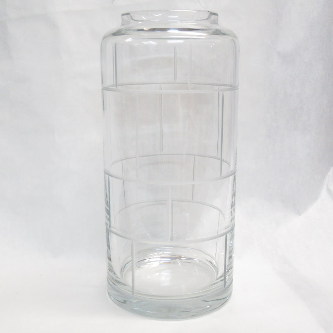 Tiffany & Co. Crystal Modern Bamboo 14" Vase