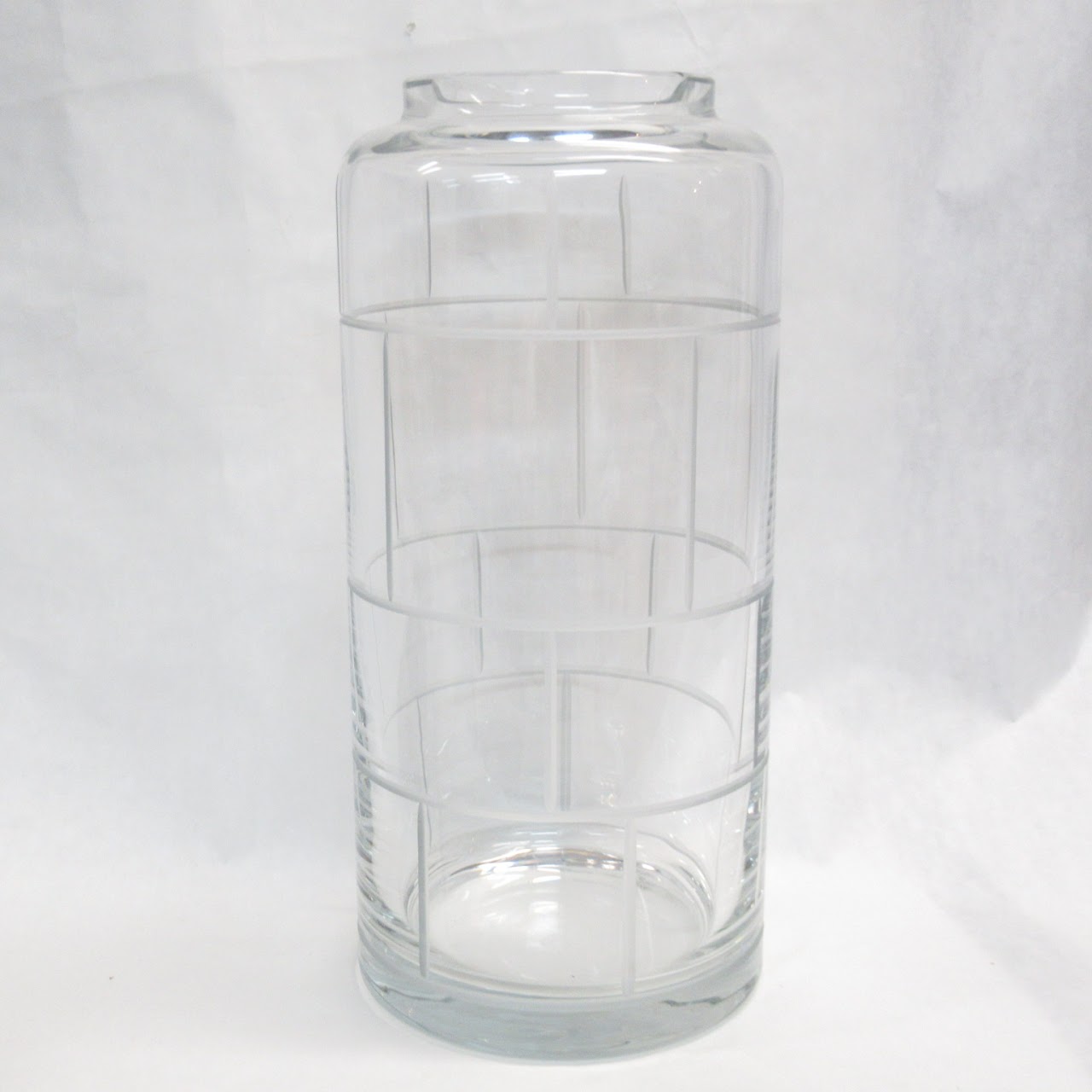 Tiffany & Co. Crystal Modern Bamboo 14" Vase