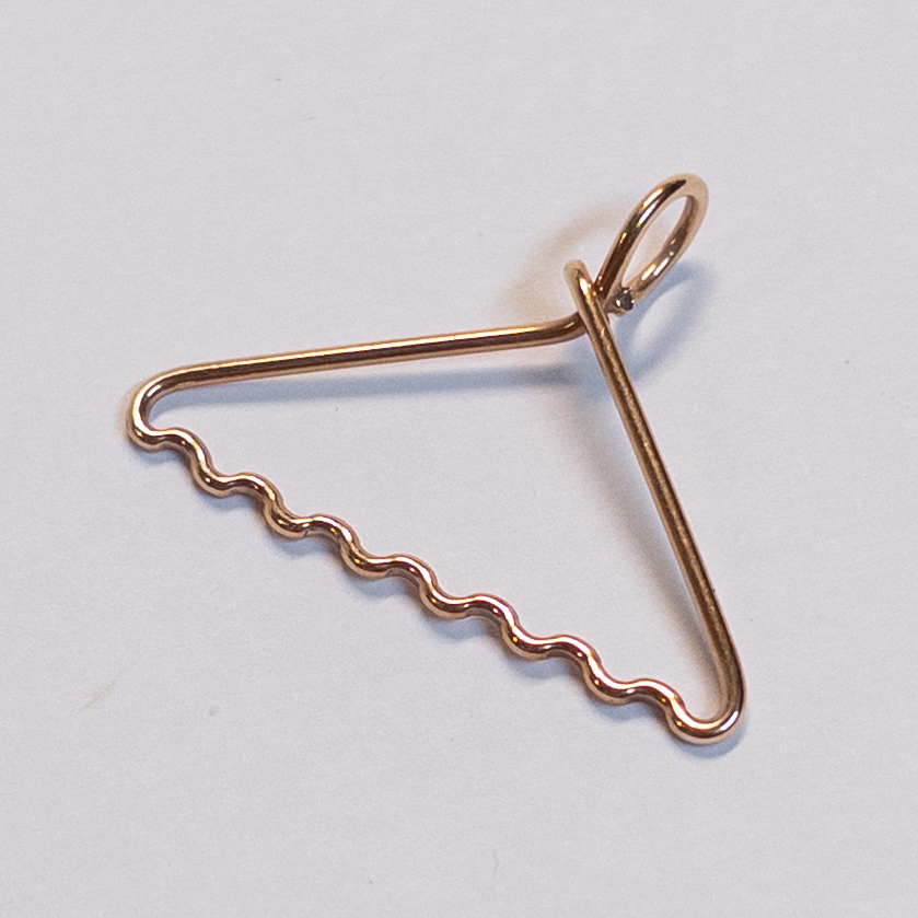 14K Gold Hangar Shaped Pendant