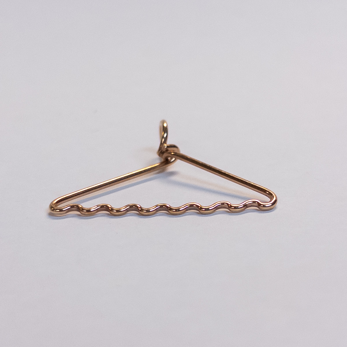 14K Gold Hangar Shaped Pendant