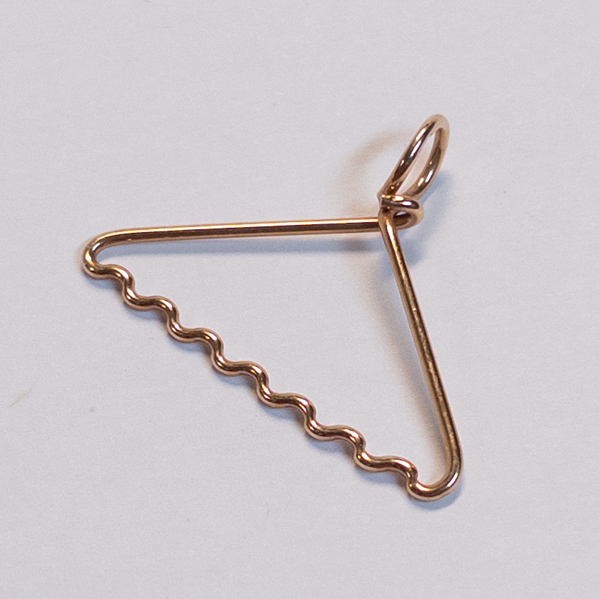 14K Gold Hangar Shaped Pendant