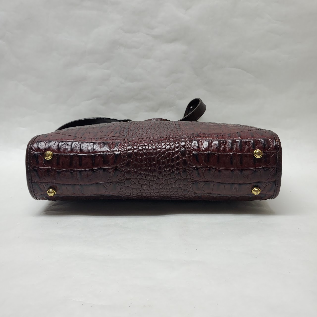 Brahmin Croc-Embossed Leather Shoulder Bag