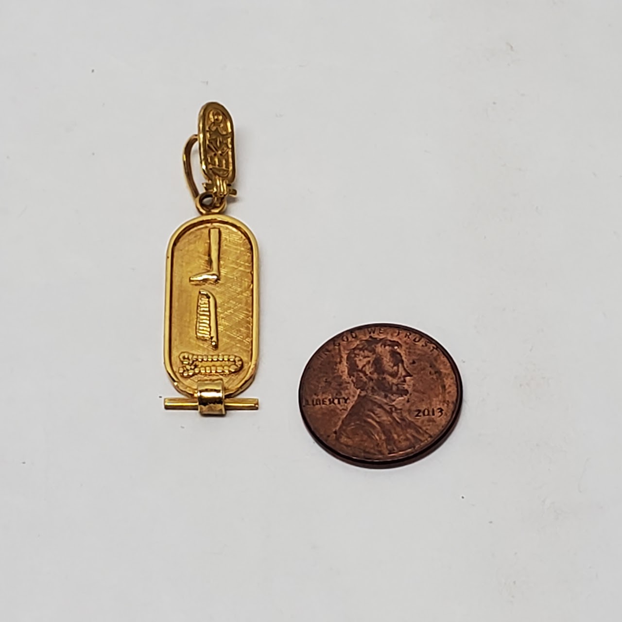 18K Gold Hieroglyphic Pendant