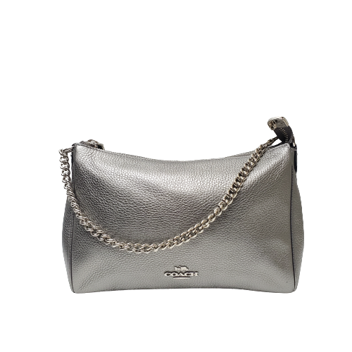 Coach Carrie Silver Metallic Shoulder Bag