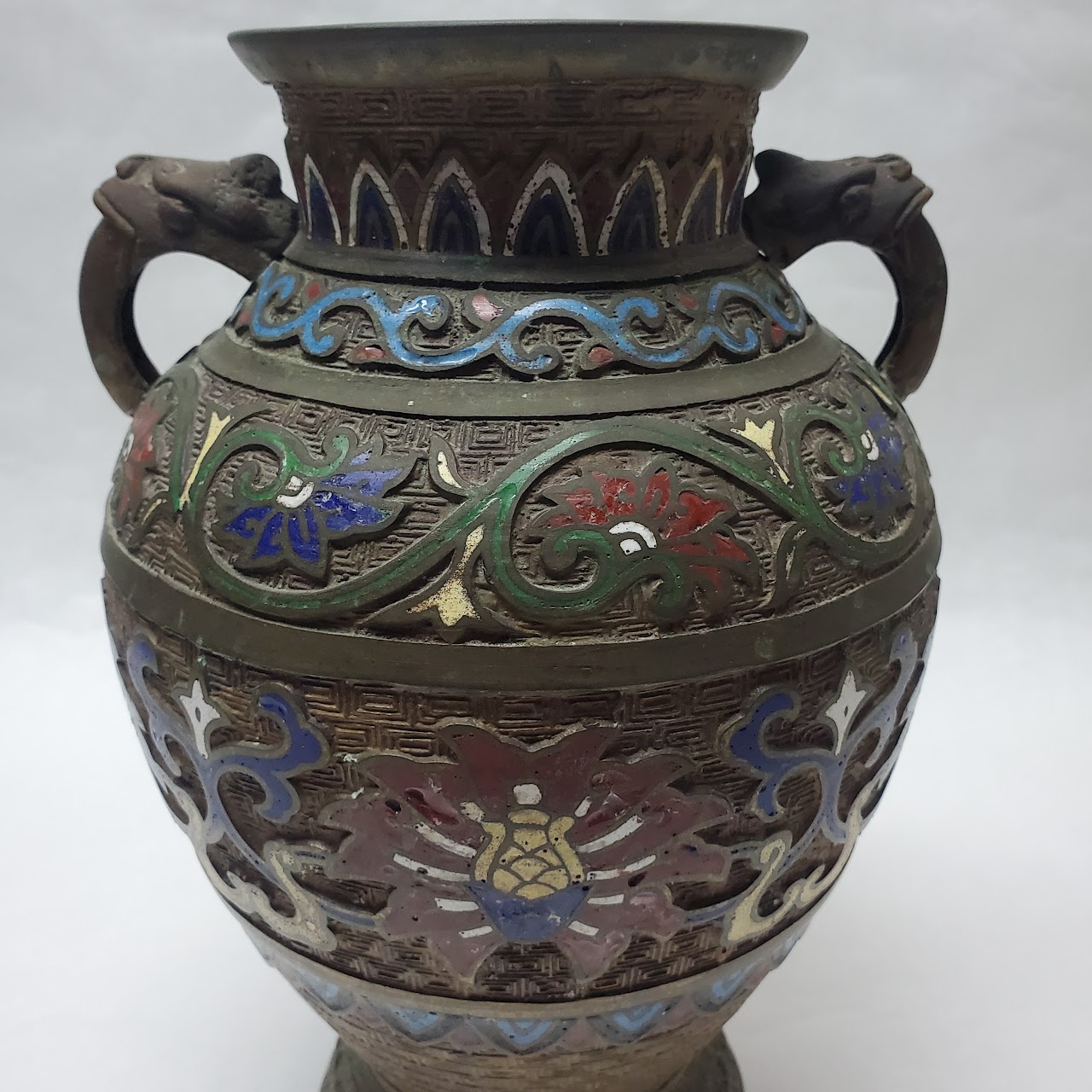 Japanese Enameled Vintage Urn