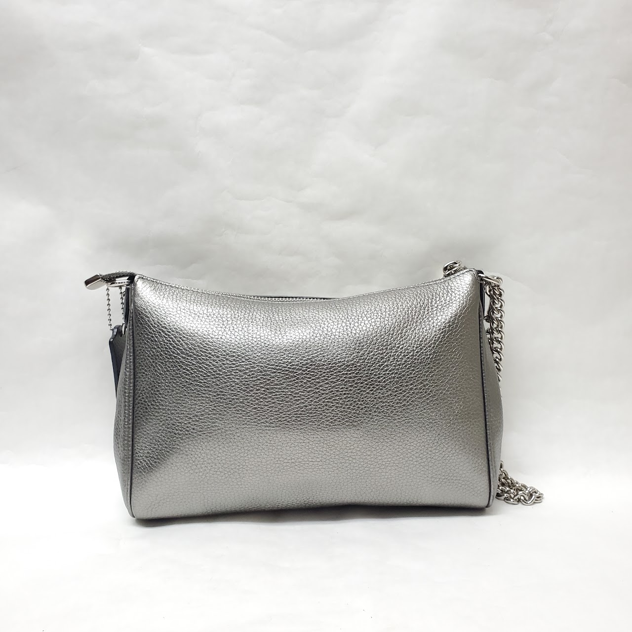 Coach Carrie Silver Metallic Shoulder Bag