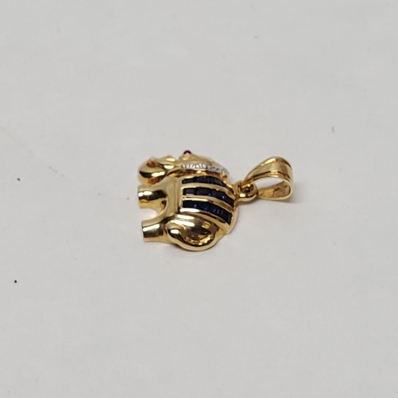 18K Gold, Sapphire & Diamond Elephant Charm