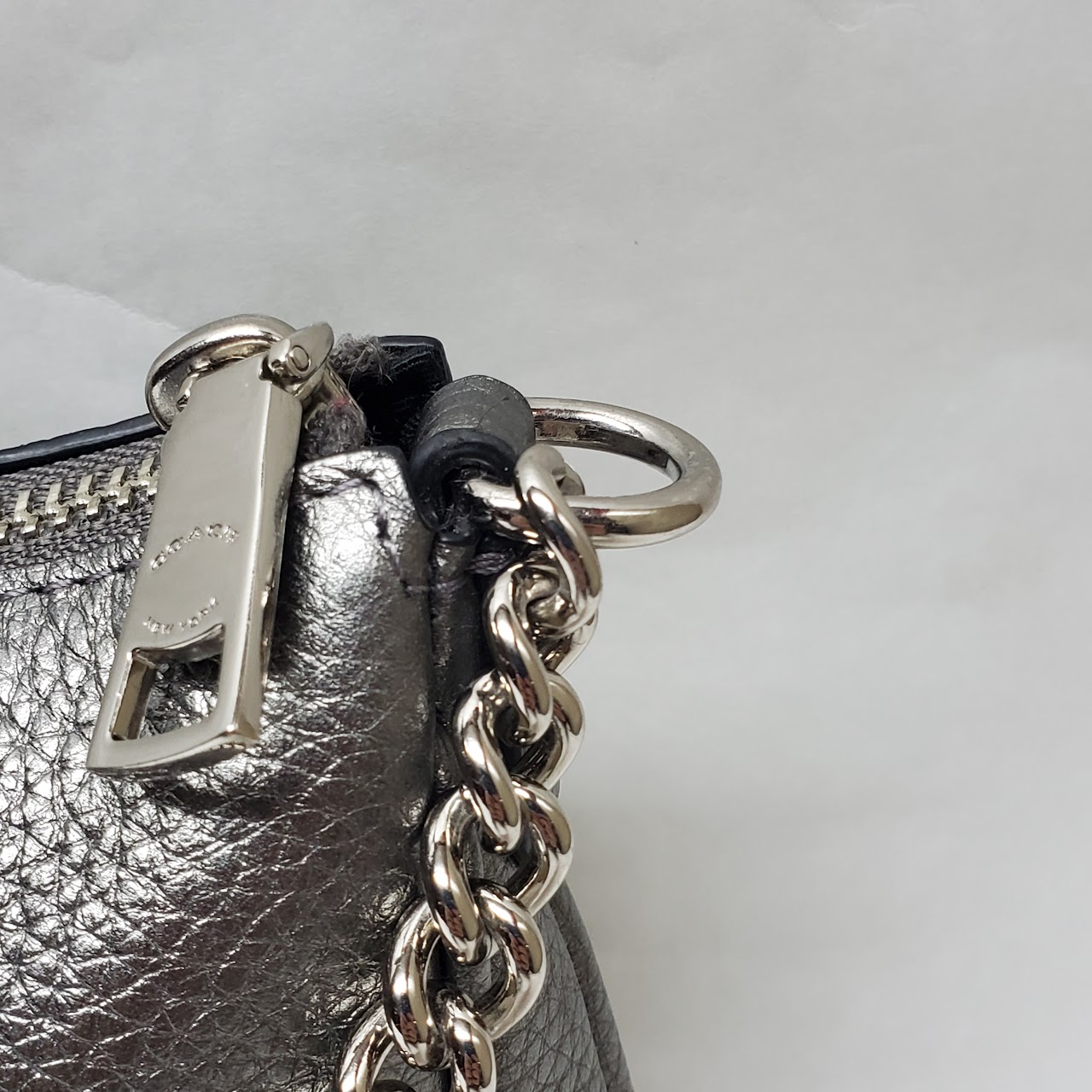 Coach Carrie Silver Metallic Shoulder Bag