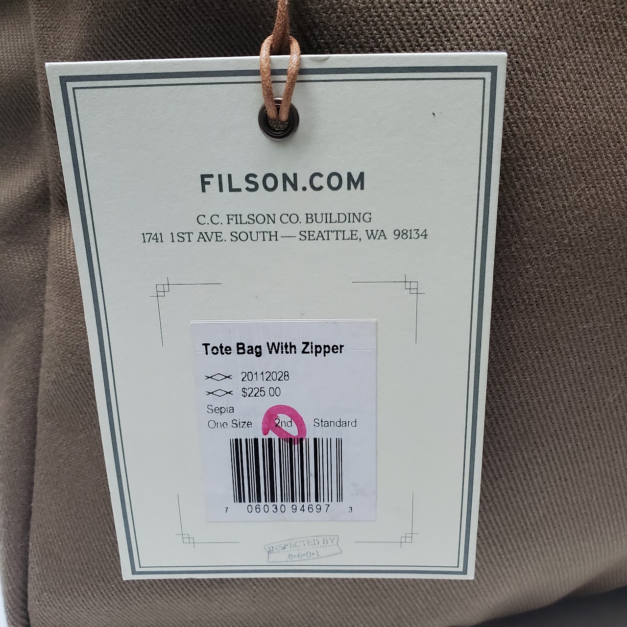 Filson MINT Canvas Tote Bag