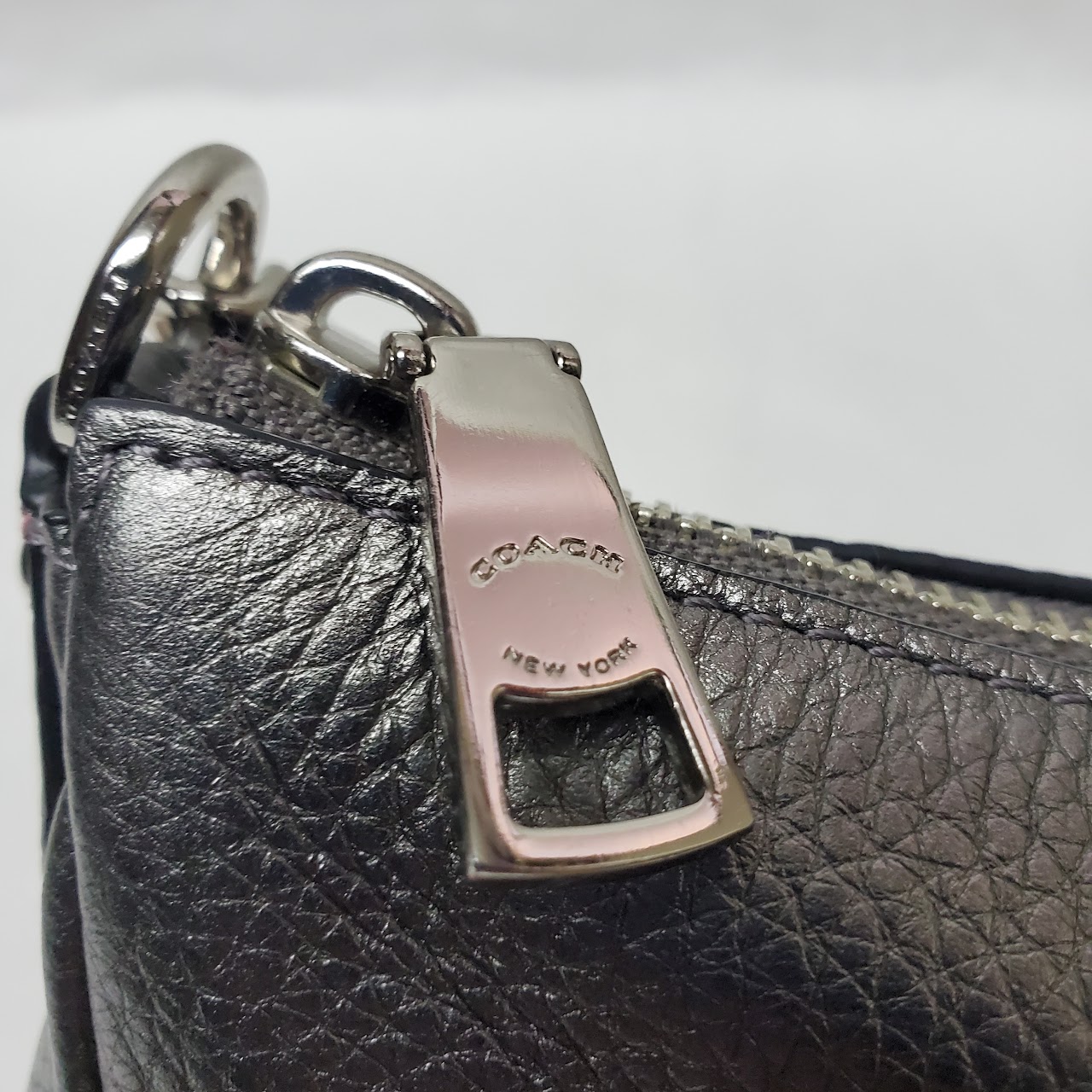 Coach Carrie Silver Metallic Shoulder Bag