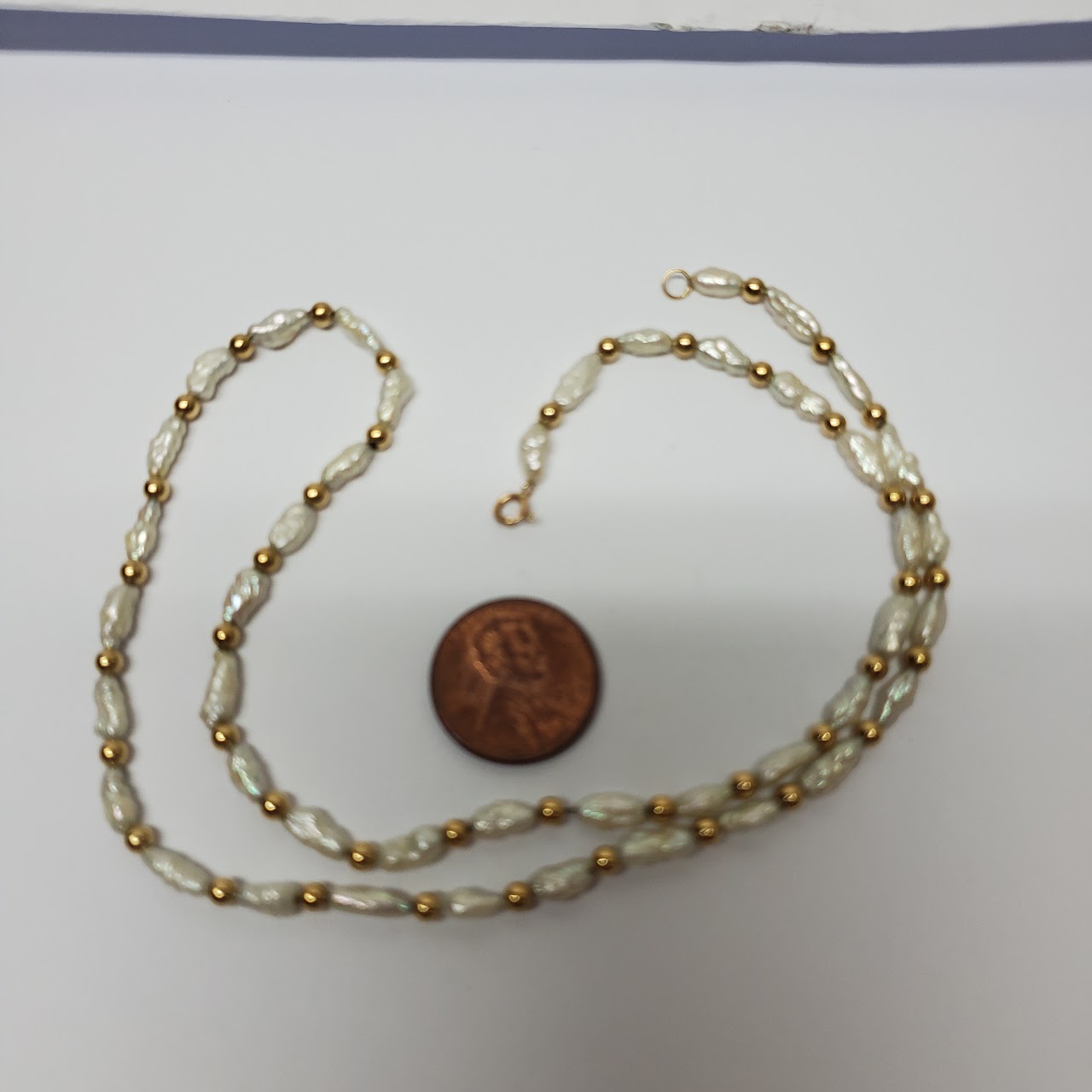 14K Gold & Seed Pearl Necklace