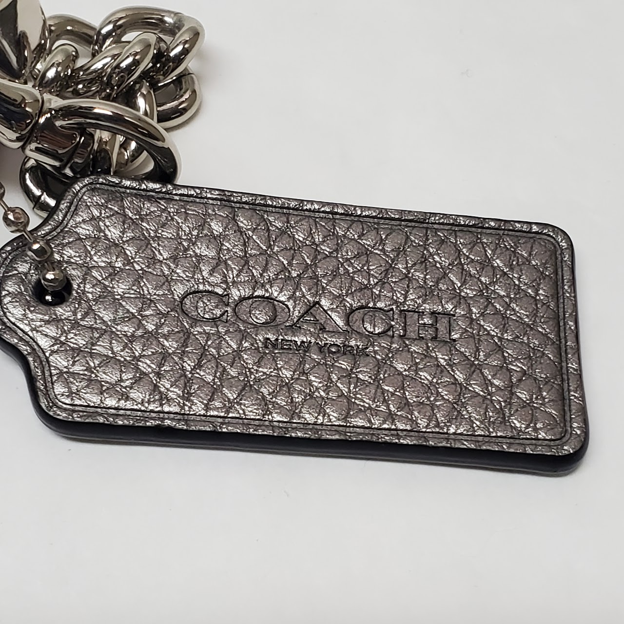 Coach Carrie Silver Metallic Shoulder Bag