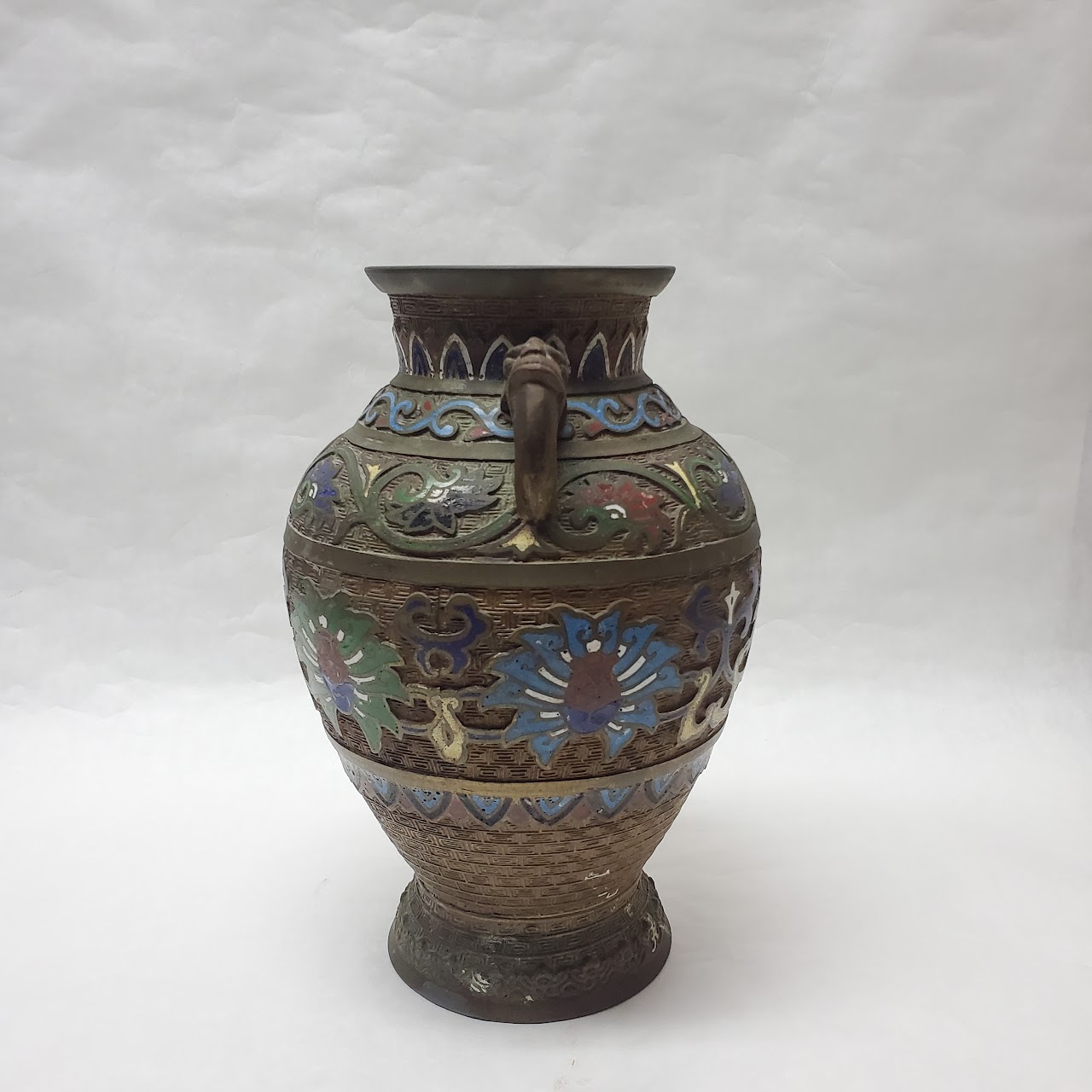 Japanese Enameled Vintage Urn