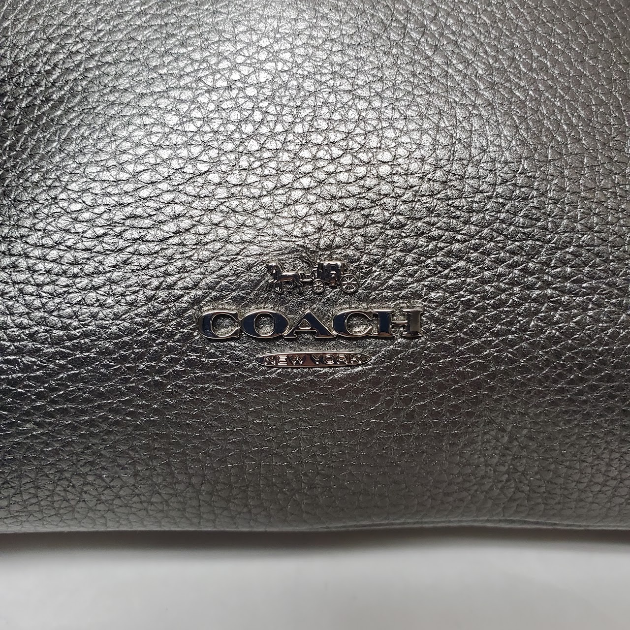 Coach Carrie Silver Metallic Shoulder Bag