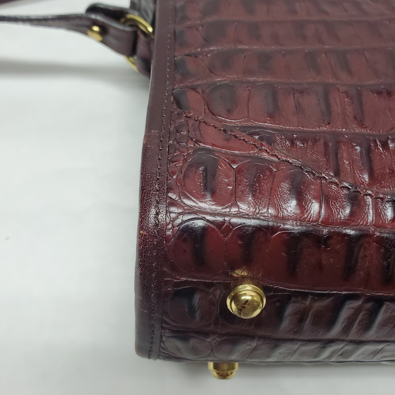 Brahmin Croc-Embossed Leather Shoulder Bag