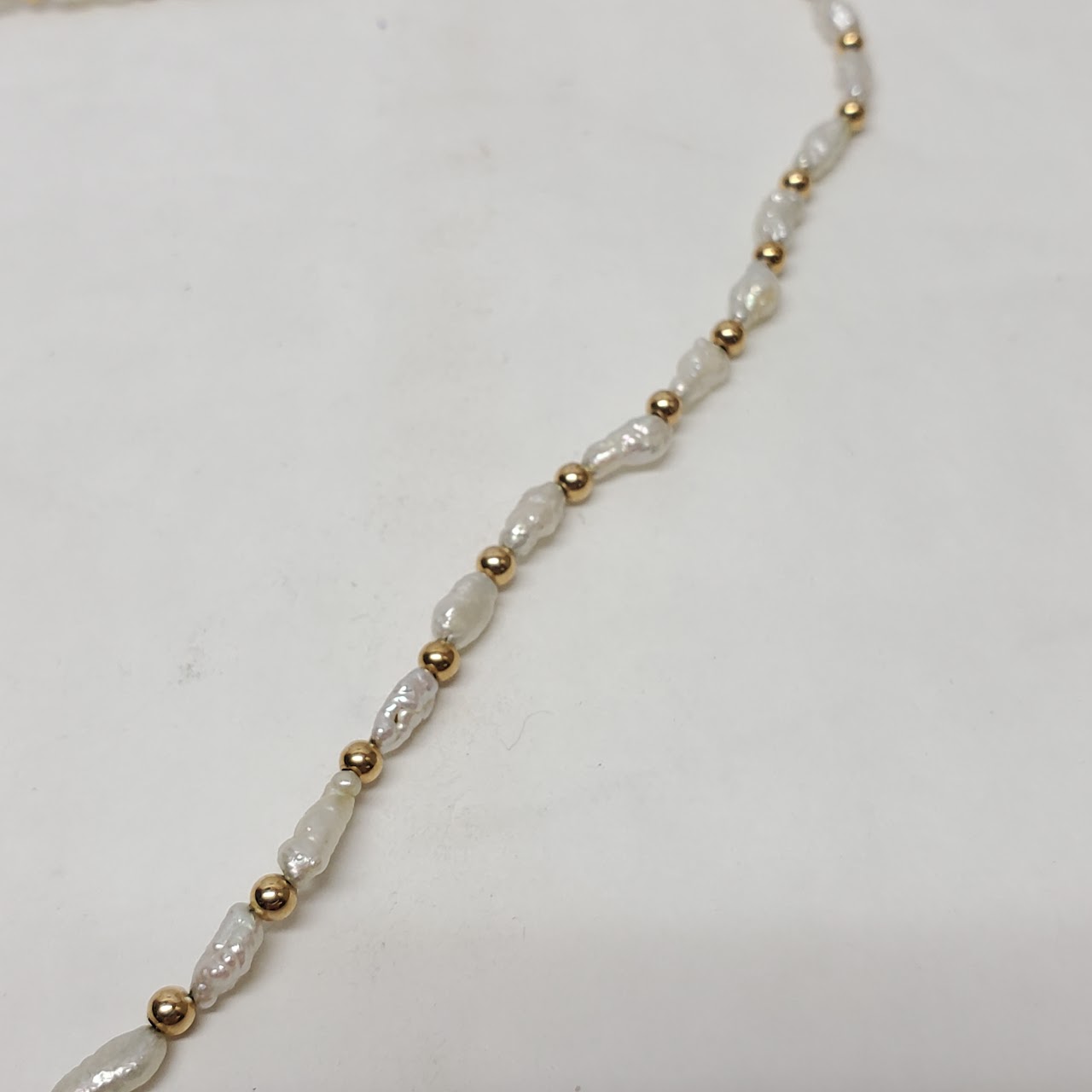 14K Gold & Seed Pearl Necklace