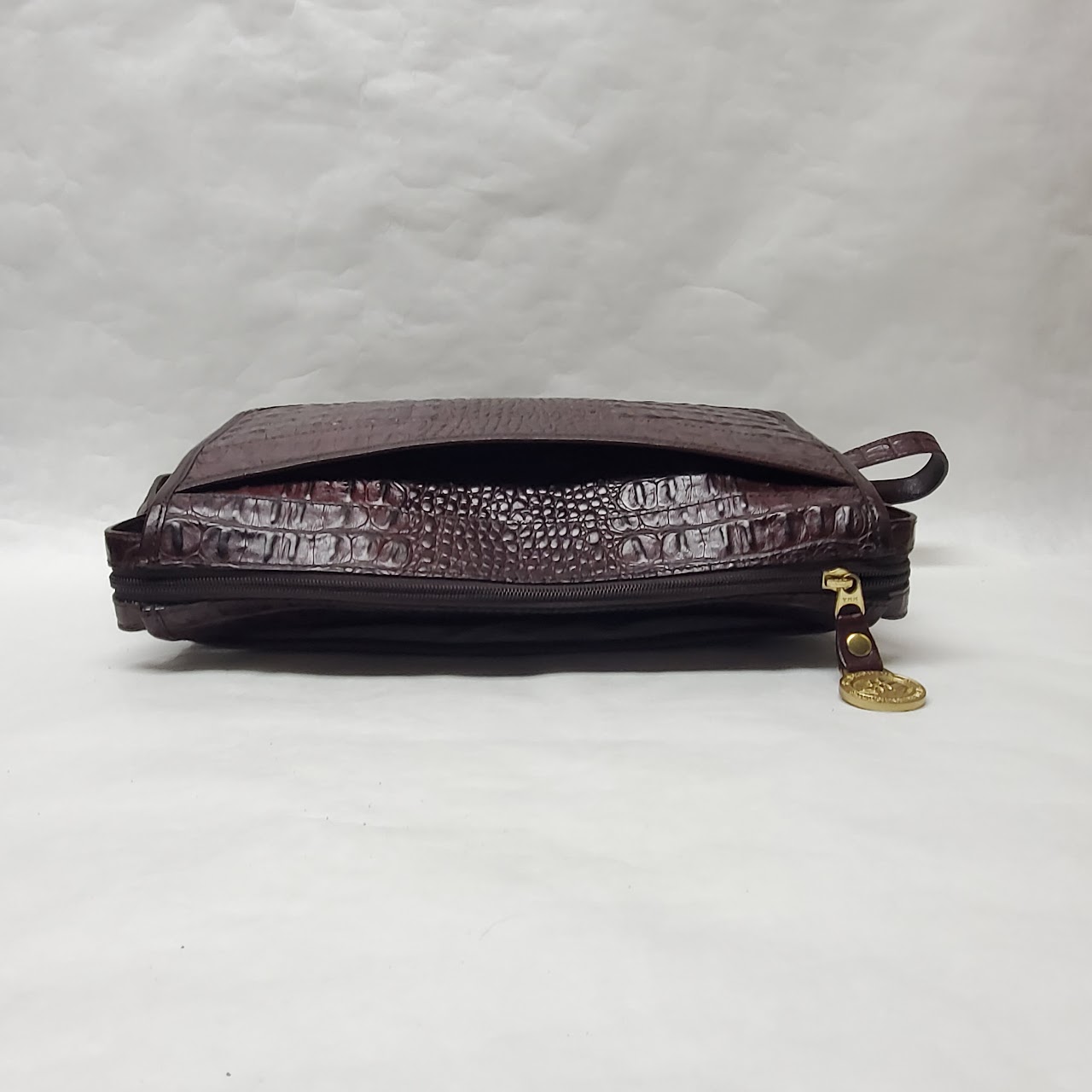 Brahmin Croc-Embossed Leather Shoulder Bag