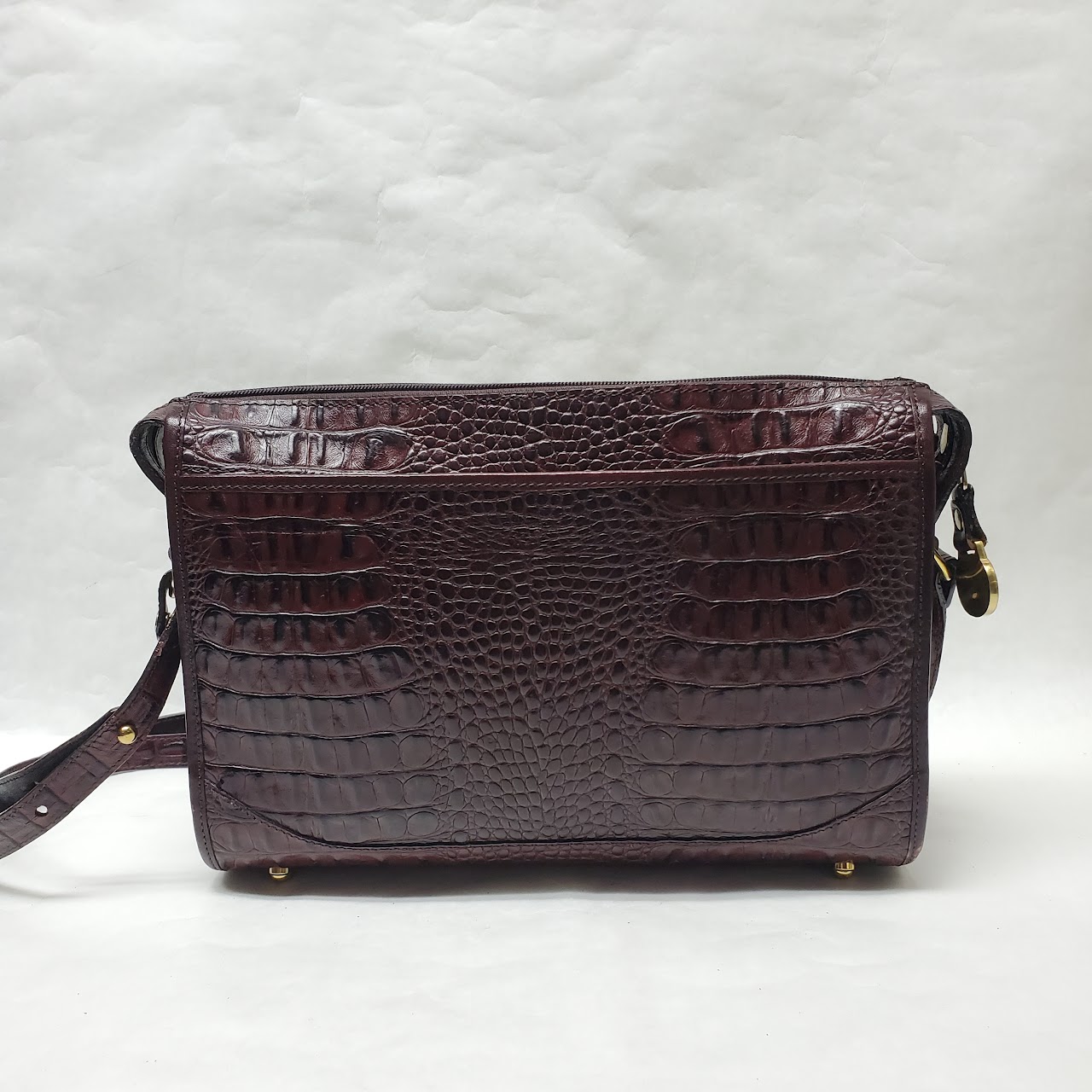 Brahmin Croc-Embossed Leather Shoulder Bag