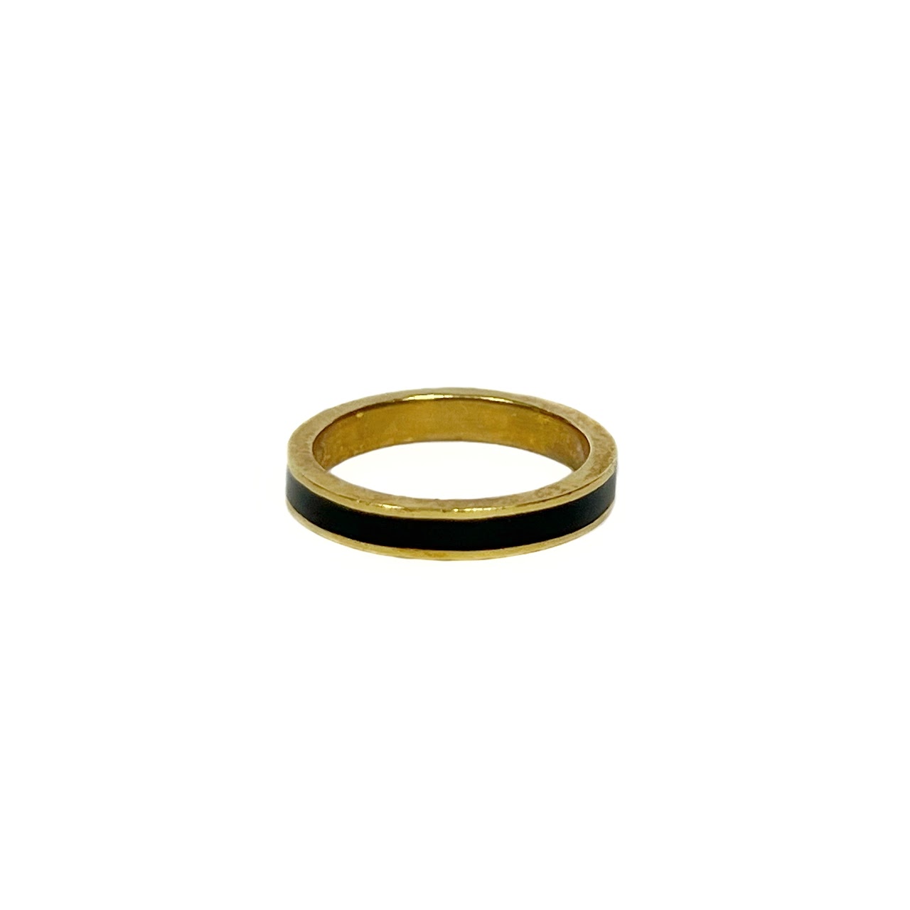 18K Gold and Black Enamel Band